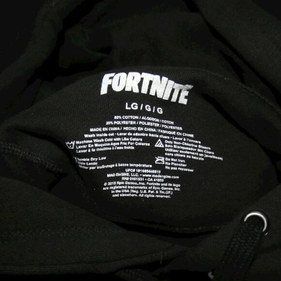 Fortnite Unisex Nerdcore Emote Dance Licensed Thick Epic Games Black Hoodie - Picture 6 of 8